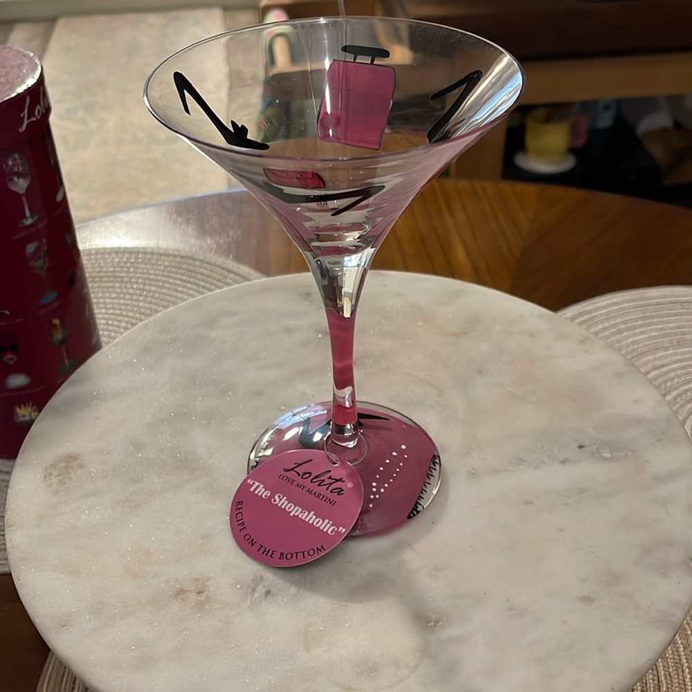 🍸Lolita Martini “Shopaholic” Glass🍸
